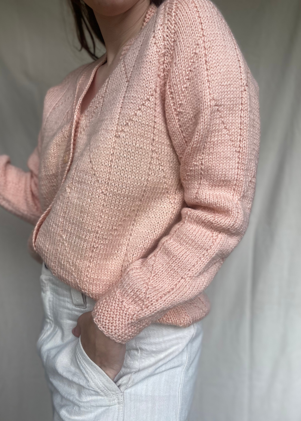 Lichtroze katoenen vest - maat M/L