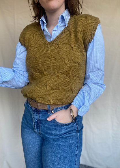 Mosterd groen spencer - maat S/M