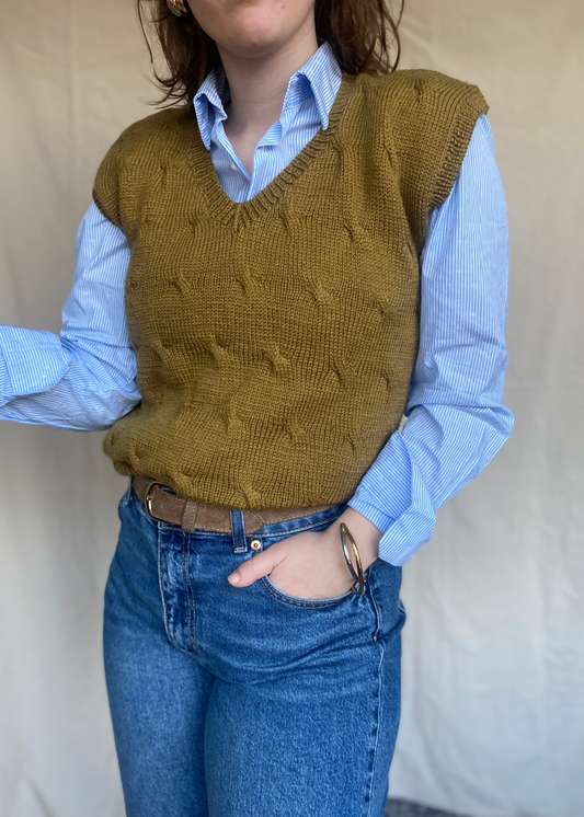 Mosterd groen spencer - maat S/M