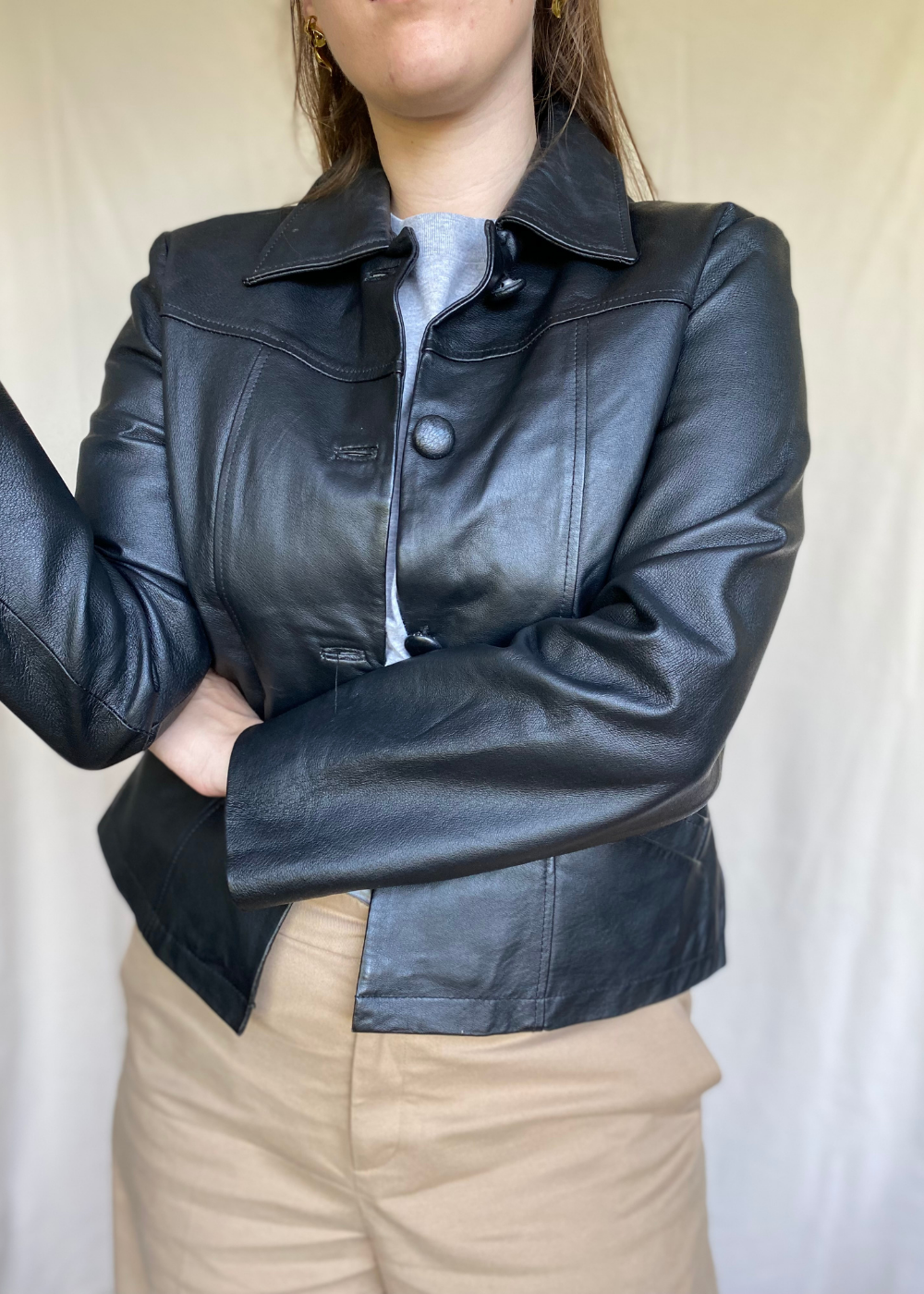 100% leren zwarte jas - maat M