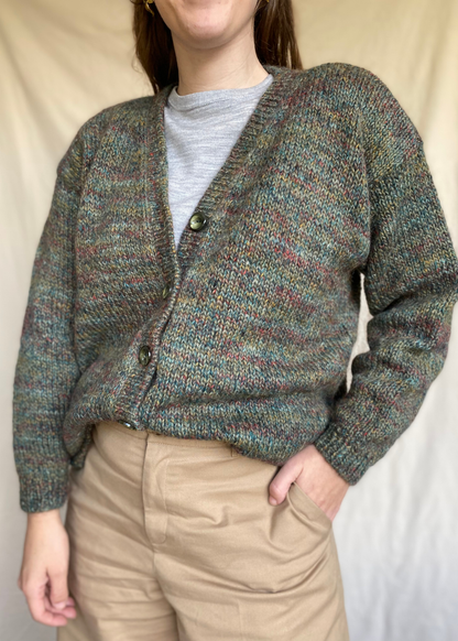 Groen gebreid vest - maat L/XL