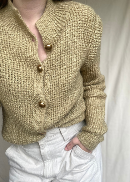 Lichtgroen katoen-mohair vest - maat M/L