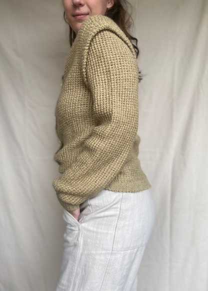 Lichtgroen katoen-mohair vest - maat M/L