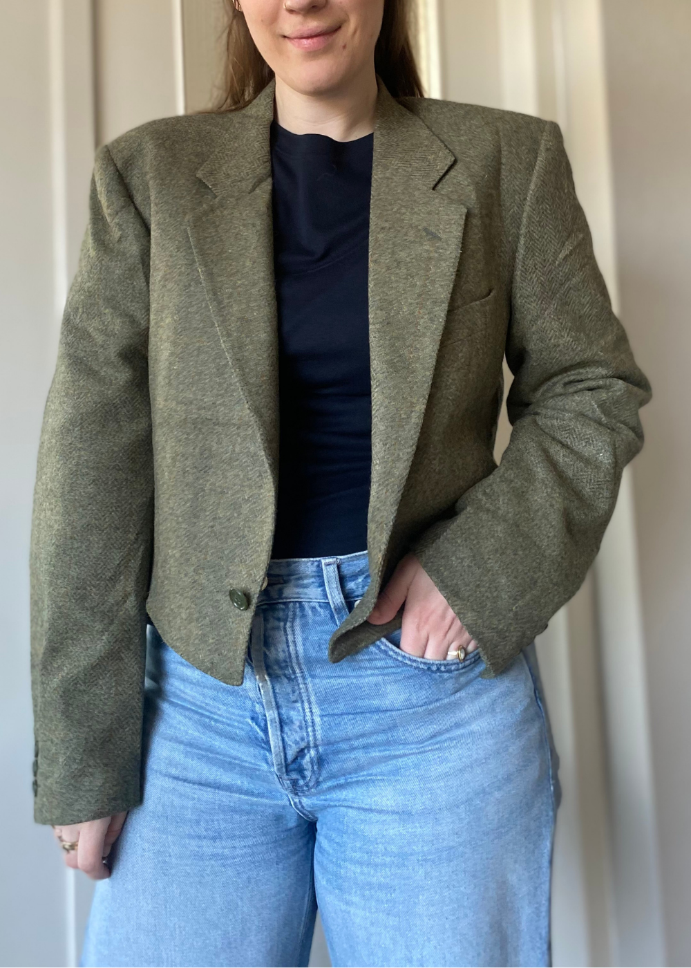 Remade groene blazer - maat L/XL