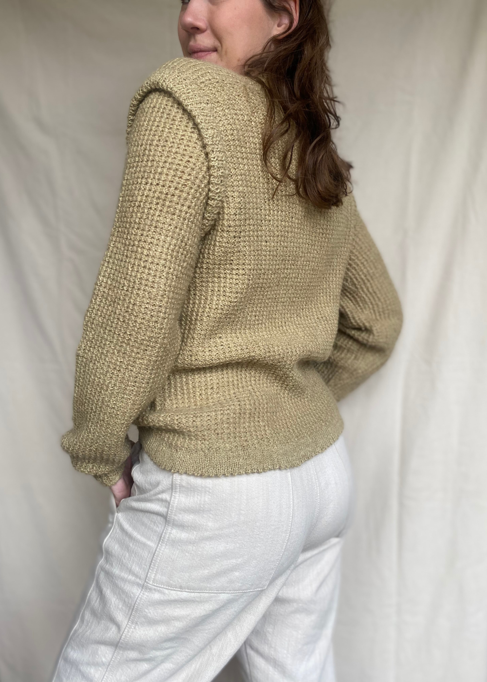 Lichtgroen katoen-mohair vest - maat M/L