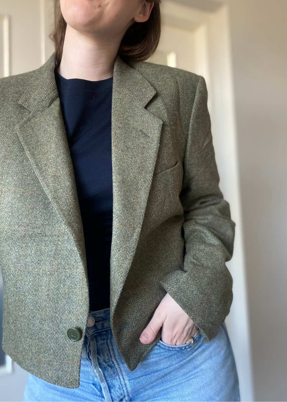 Remade groene blazer - maat L/XL