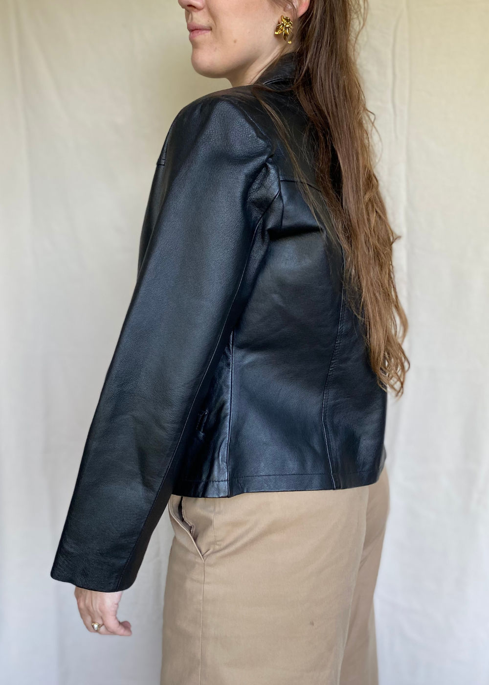 100% leren zwarte jas - maat M