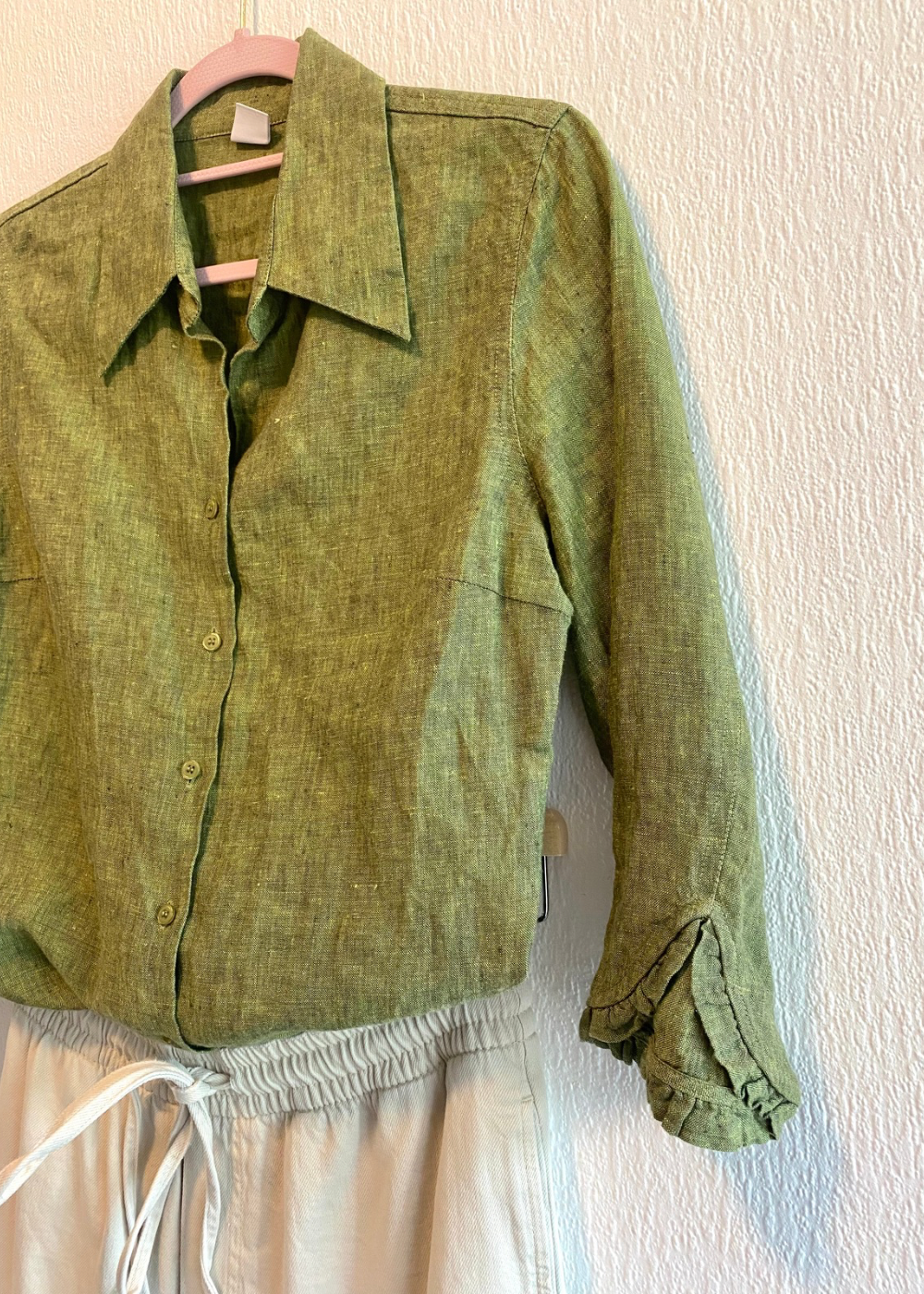 100% linnen groene blouse - maat S/M