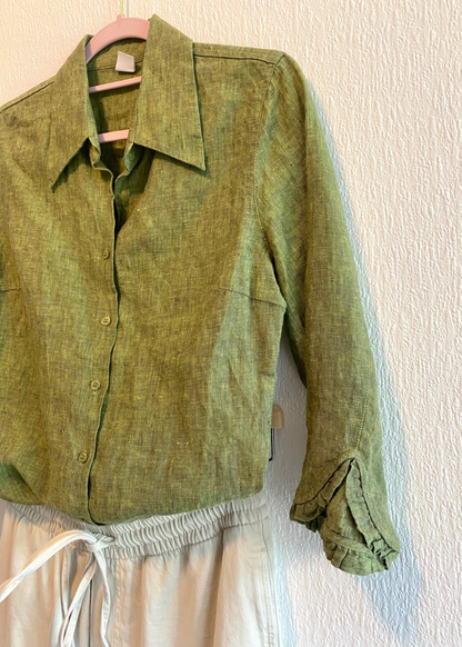 100% linnen groene blouse - maat S/M