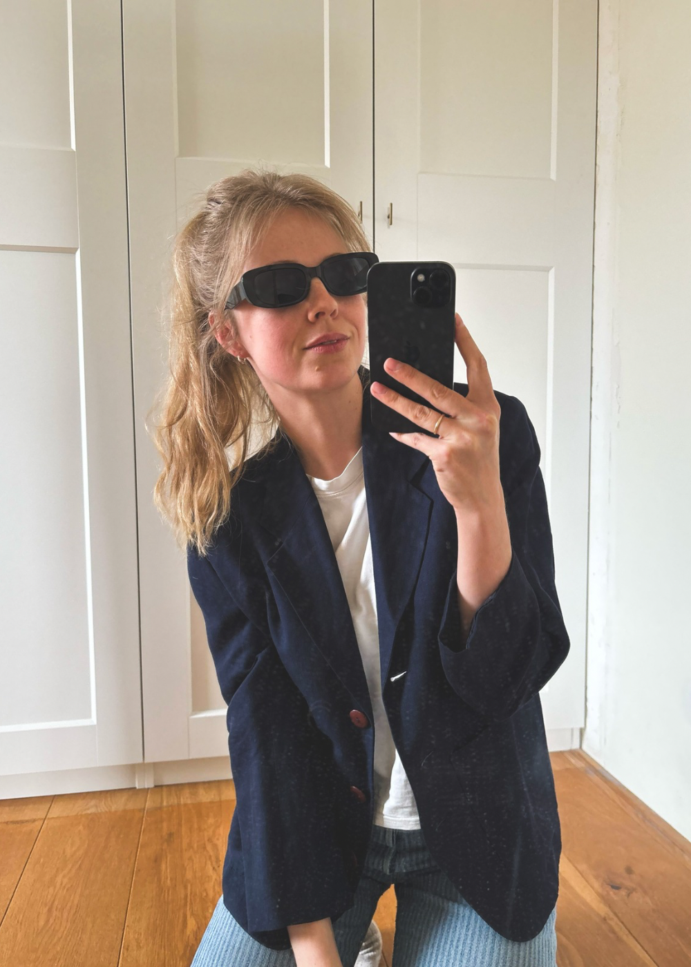 Linnen donkerblauwe blazer - maat XS/S