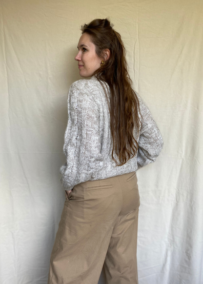 Lichtgrijze/beige gebreide trui - maat M/L