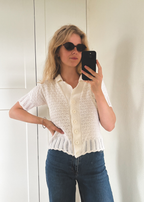 Witte polo top - maat S/M