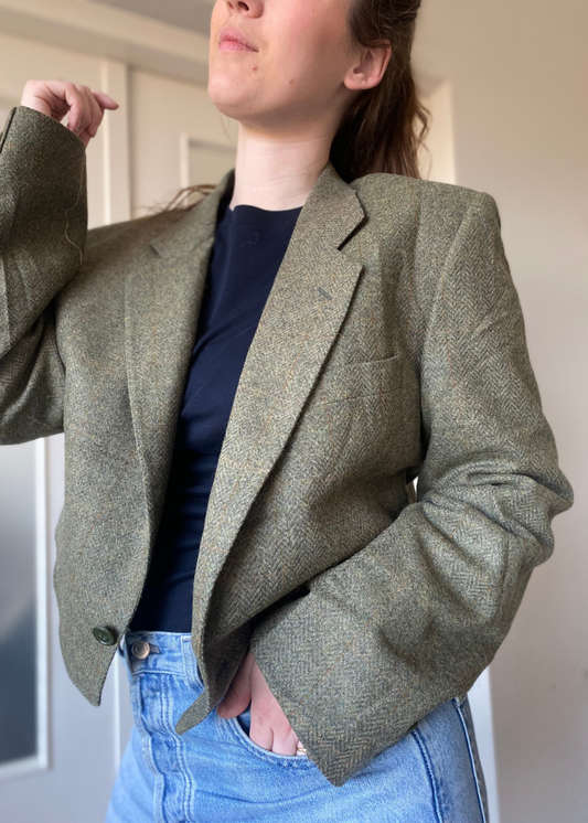 Remade groene blazer - maat L/XL