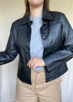 100% leren zwarte jas - maat M