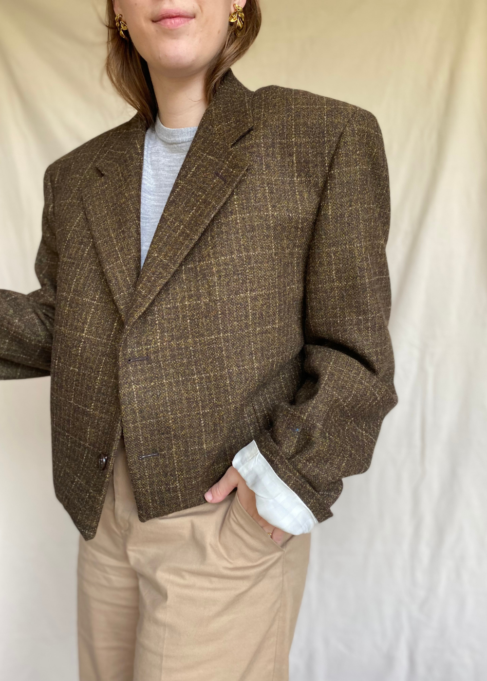 Remade blazer bruin - maat L/XL