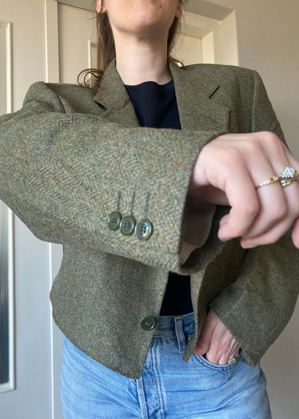 Remade groene blazer - maat L/XL
