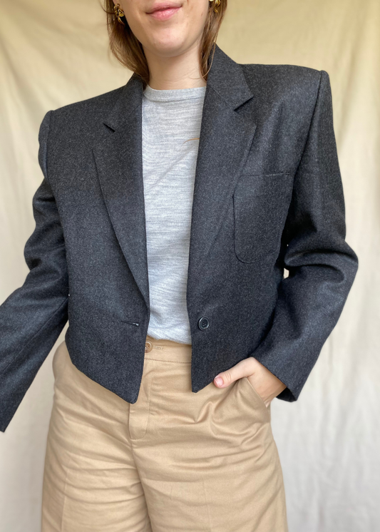 Remade donkergrijze blazer - maat M/L
