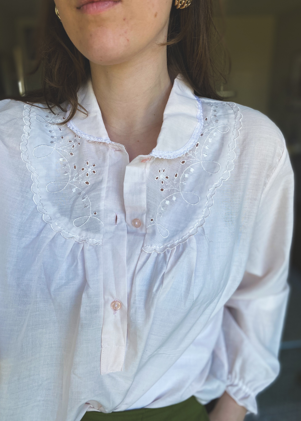 Zachtroze blouse - maat M/L