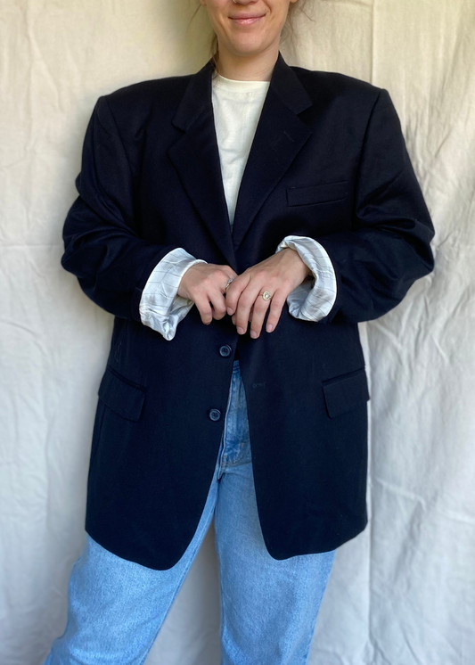 Donkerblauwe blazer - maat XL/XXL