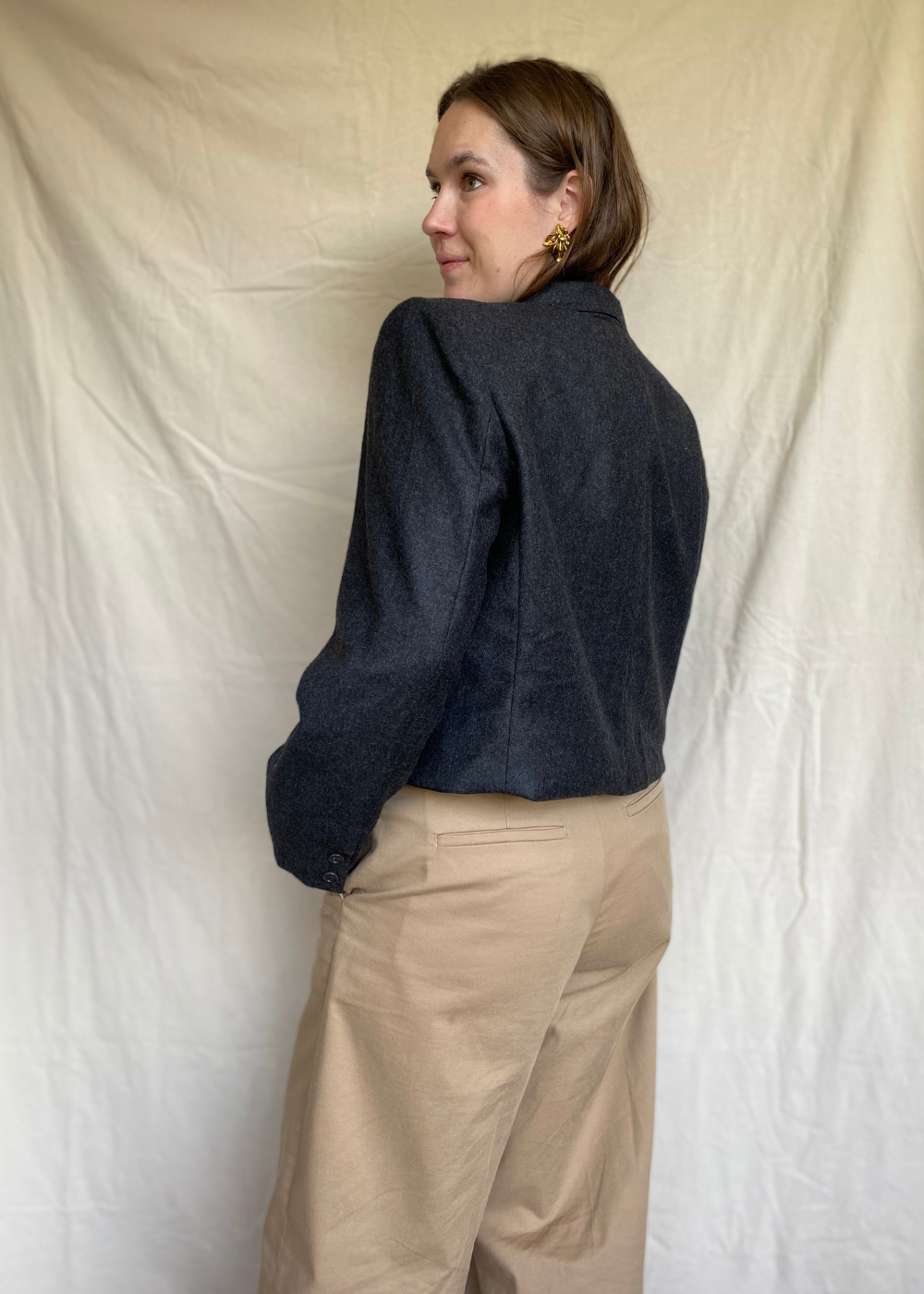 Remade donkergrijze blazer - maat M/L