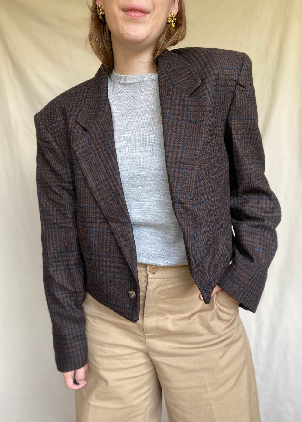 Remade blazer ruitjes - maat XL
