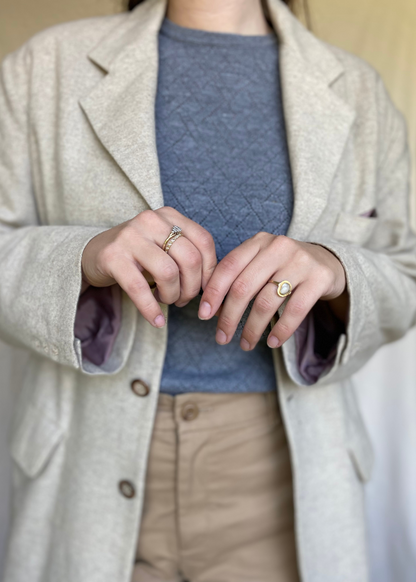 Lichtgrijze lana wollen blazer - maat M/L