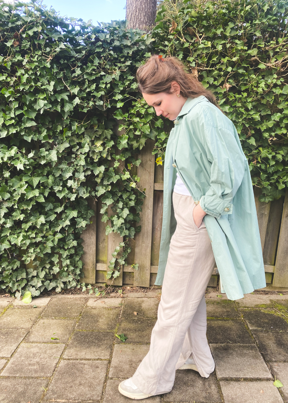 Mintgroene trenchcoat - maat L/XL