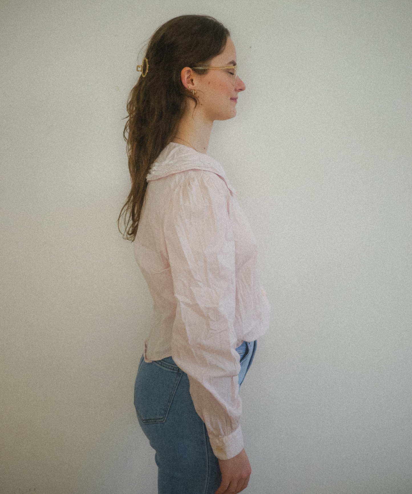 Zacht roze kanten blouse | m/l | Loïs