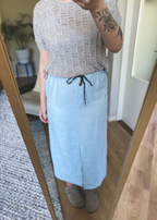 Lichtblauwe linnen rok - maat M/L