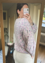 Gebreide roze/lila trui - maat L/XL