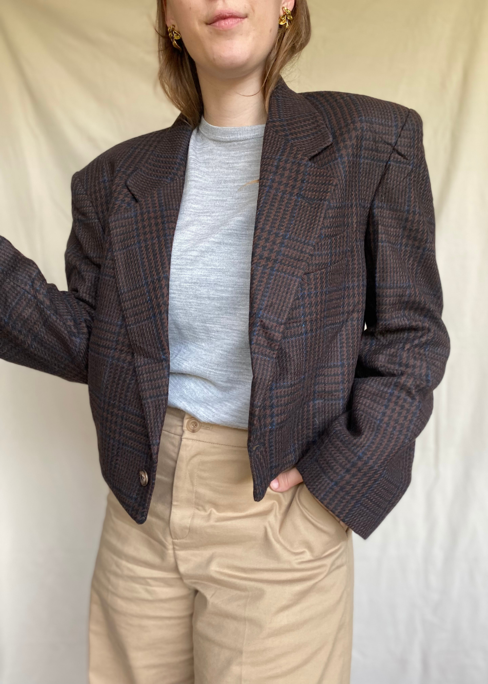 Remade blazer ruitjes - maat XL