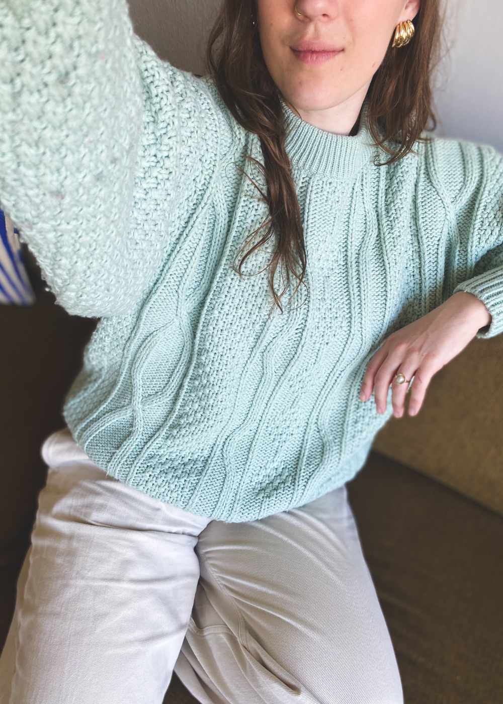 Mintgroene trui - maat L/XL