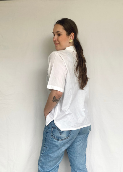 Katoenen blouse met borduursels - m/l