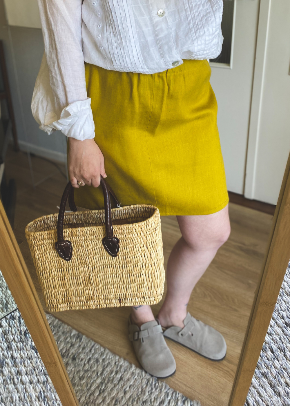 Okergele katoen rok - XL