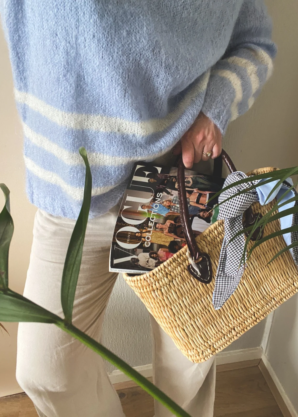 Lichtblauwe mohair trui - maat XL