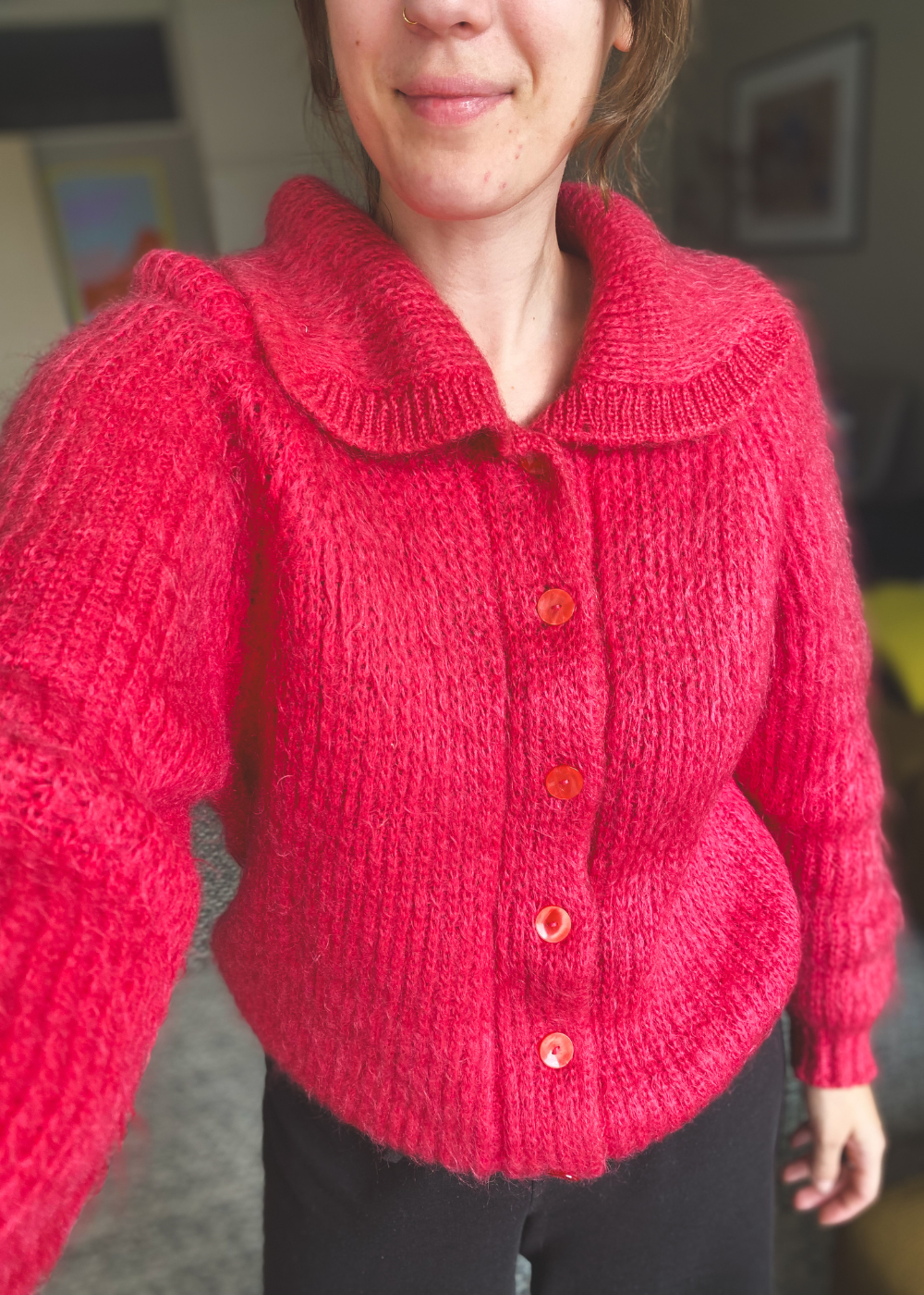 Roze vest met kraag - maat