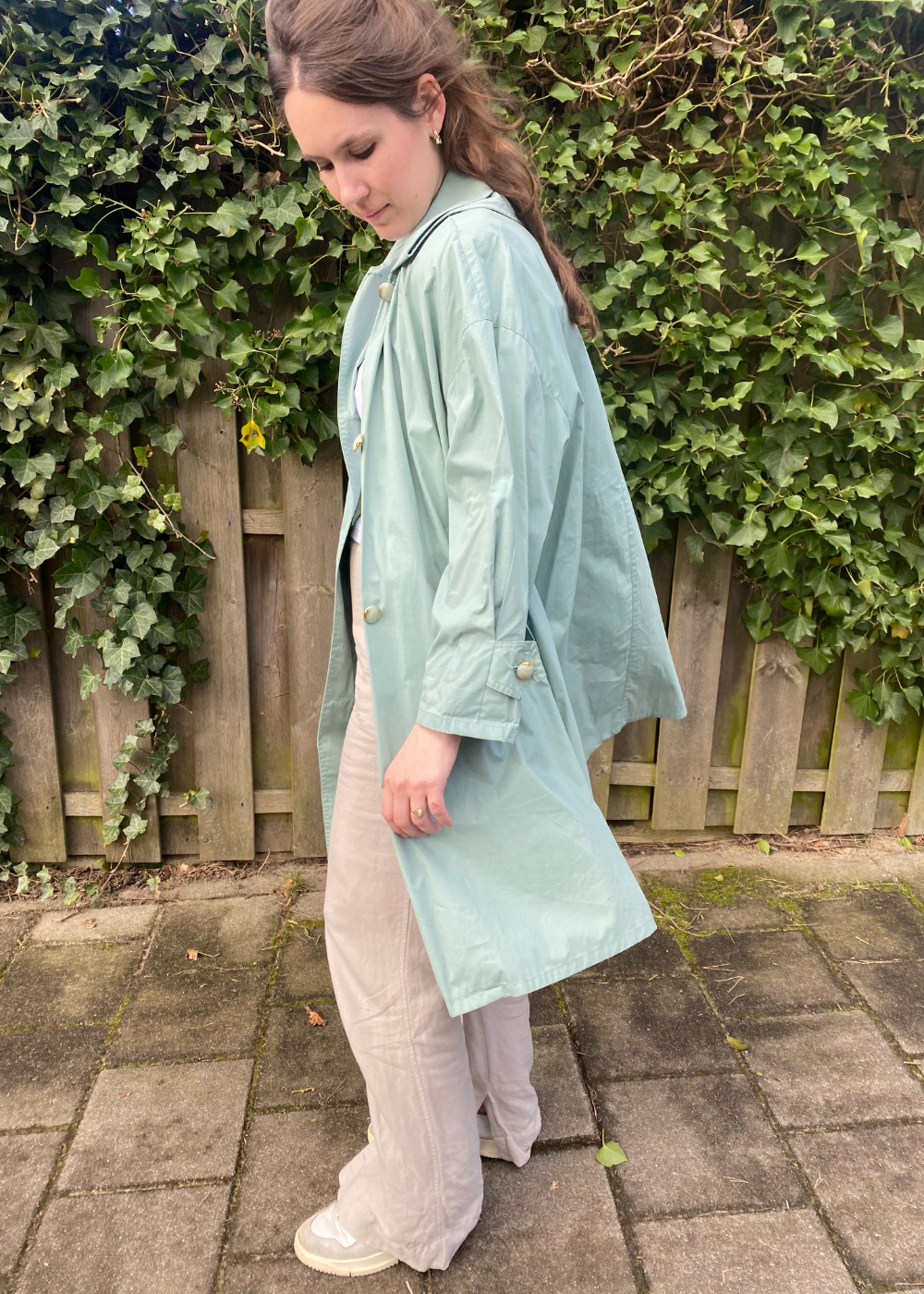 Mintgroene trenchcoat - maat L/XL