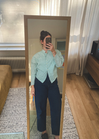 Groen gestreepte blouse - maat L