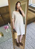 Beige katoenen jurk - maat L/XL