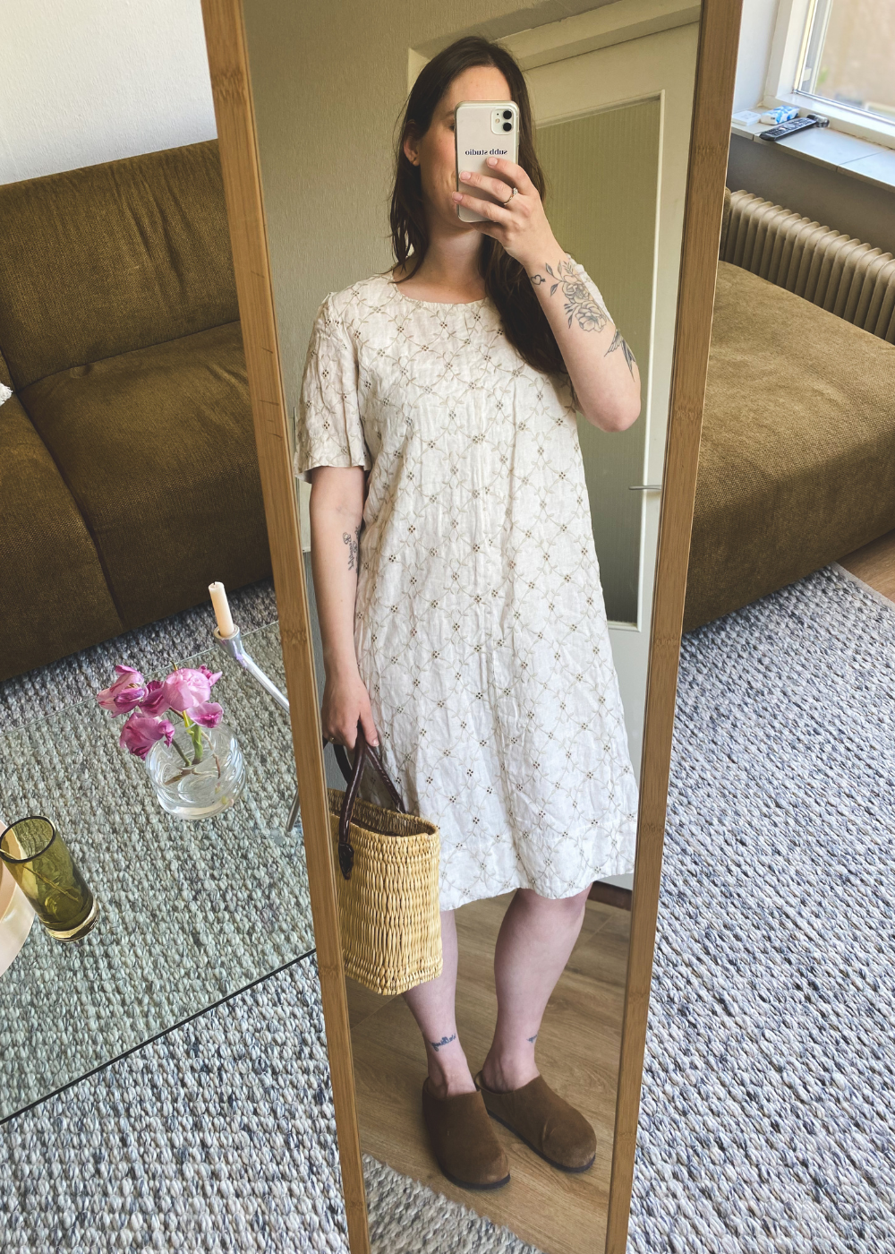 Beige katoenen jurk - maat L/XL