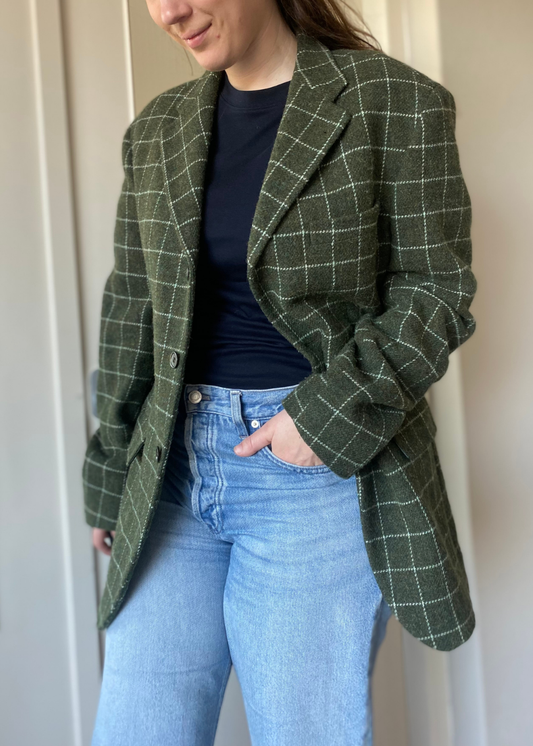 Groen geruiten blazer - maat L/XL
