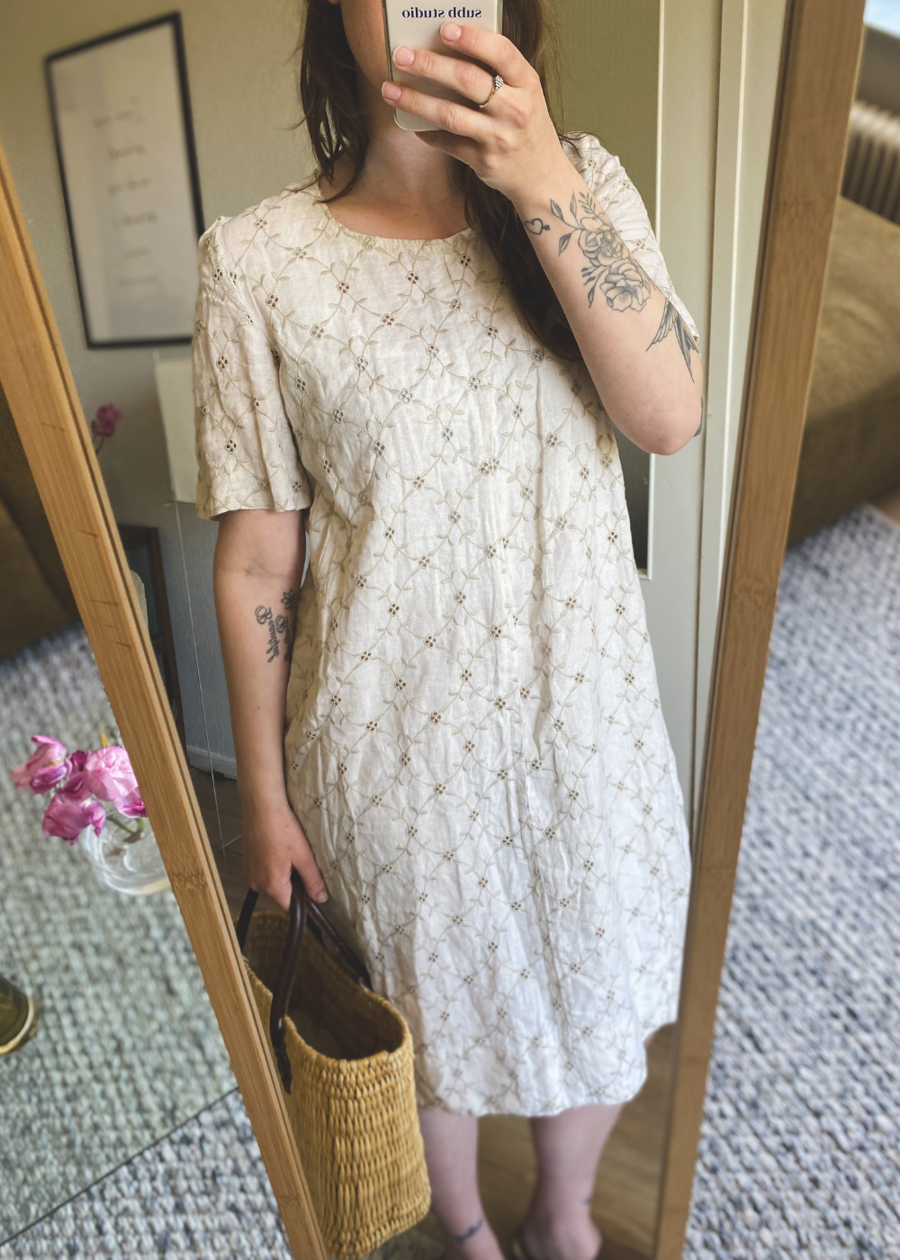Beige katoenen jurk - maat L/XL