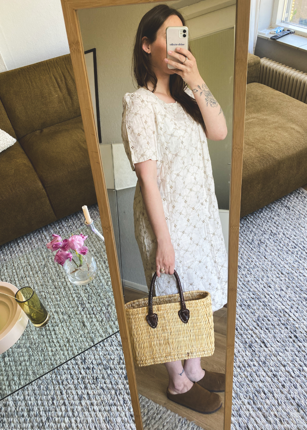 Beige katoenen jurk - maat L/XL