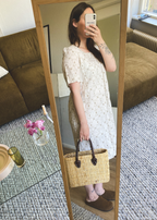 Beige katoenen jurk - maat L/XL