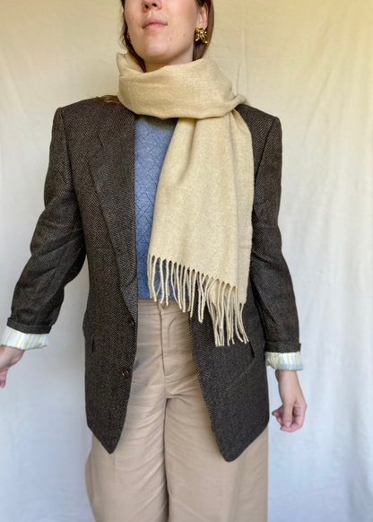 Beige lana wollen sjaal