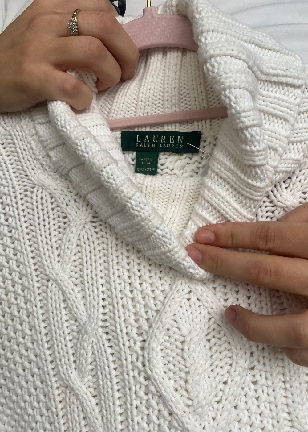 Vintage Ralph Lauren kabeltrui - maat S/M