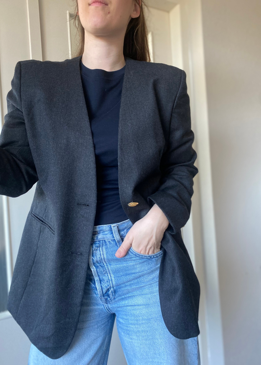 Antraciet aangesloten blazer - maat M/L