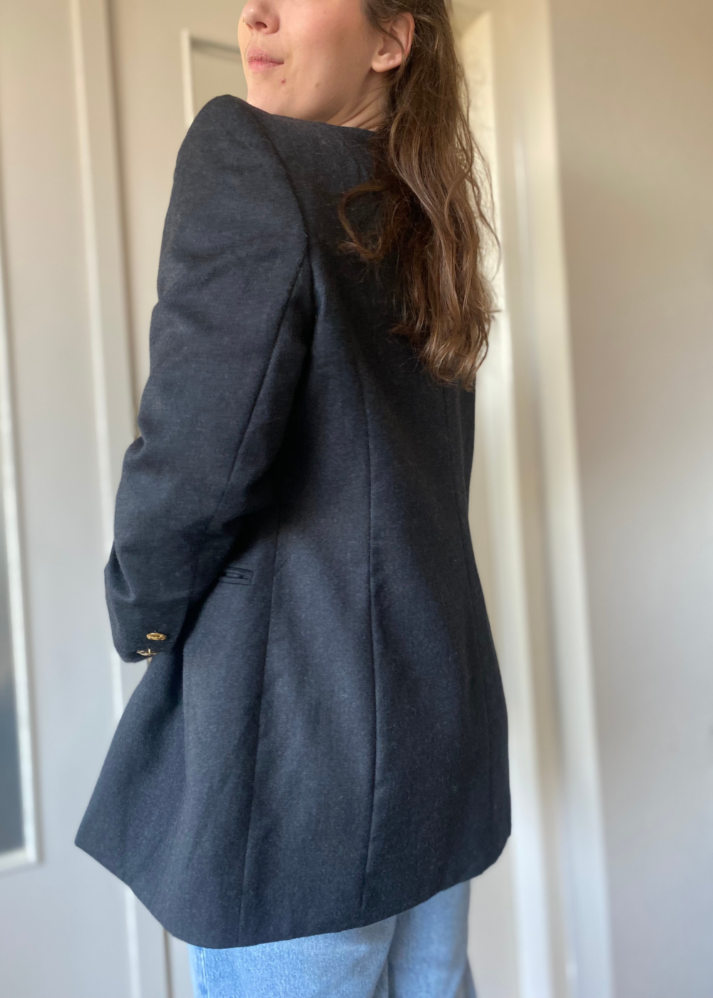 Antraciet aangesloten blazer - maat M/L