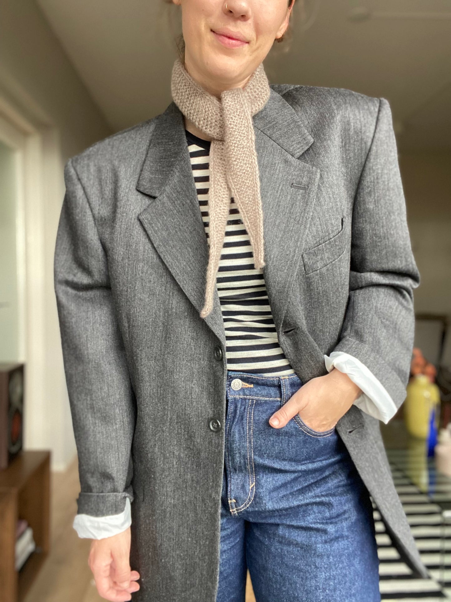 Klassieke grijze blazer - maat L/XL