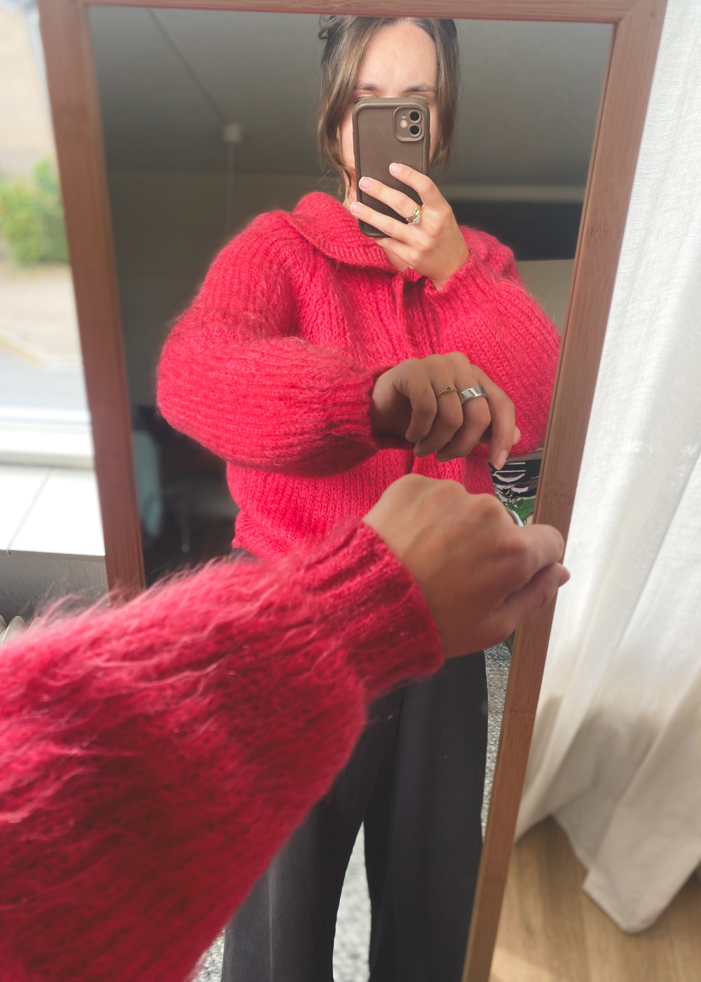 Roze vest met kraag - maat